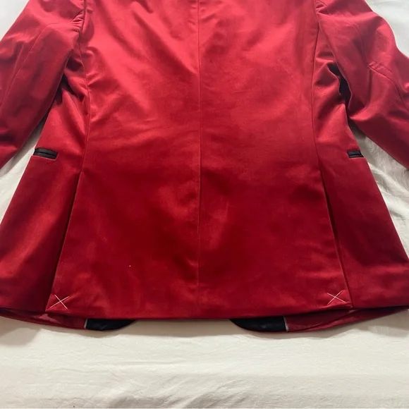 JF J.Ferrar Red and Black Tuxedo Jacket Christmas New year party - Picture 5 of 11